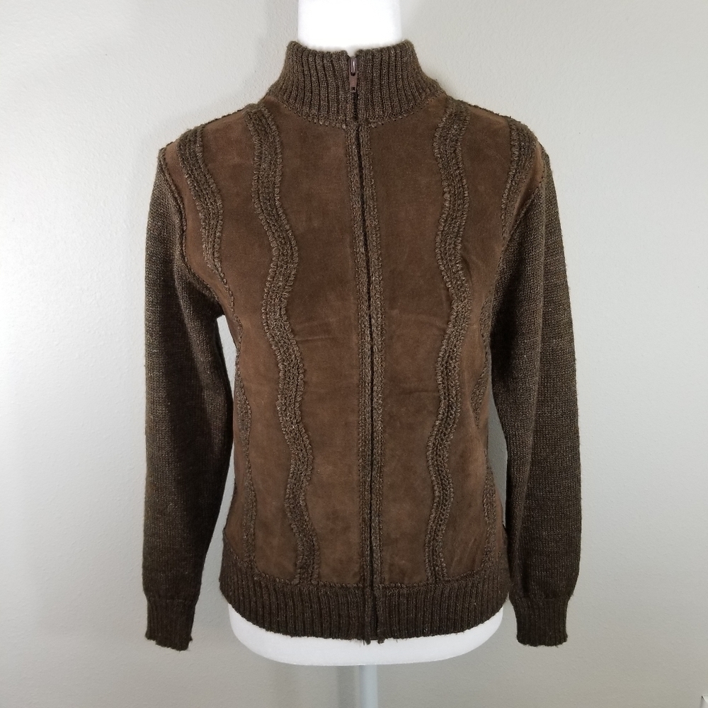 Vintage Leather and knit jacket size small